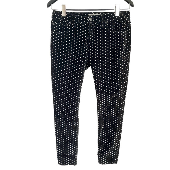 Free People Velvet Skinny Pants Polka Dot Cropped - Picture 3 of 10